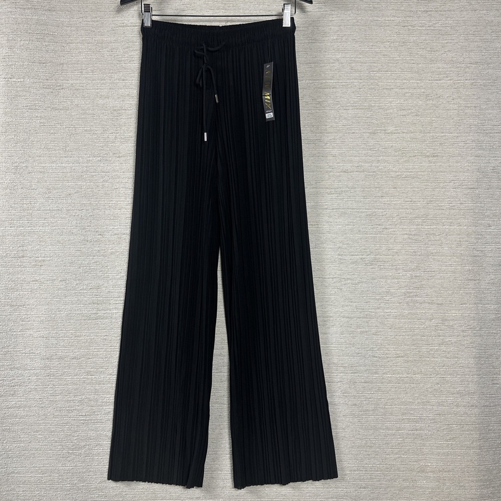 Pleated Wide Leg Pants Lounge Palazzo Minimalist Black Size One NWT Minimalist